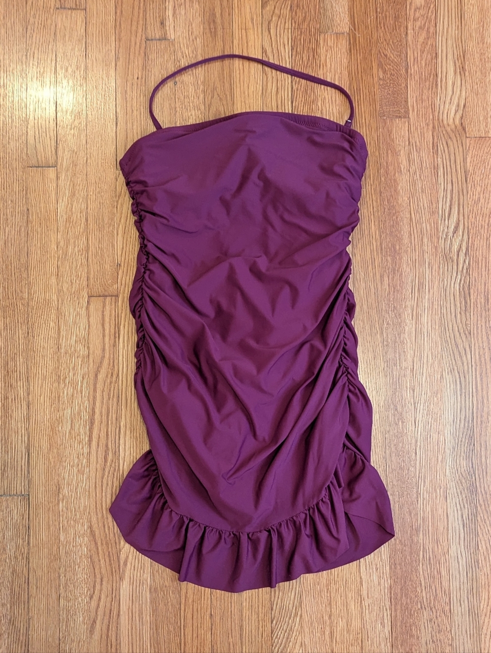 J. Crew Plum Ruched One-Piece Swimsuit Dress